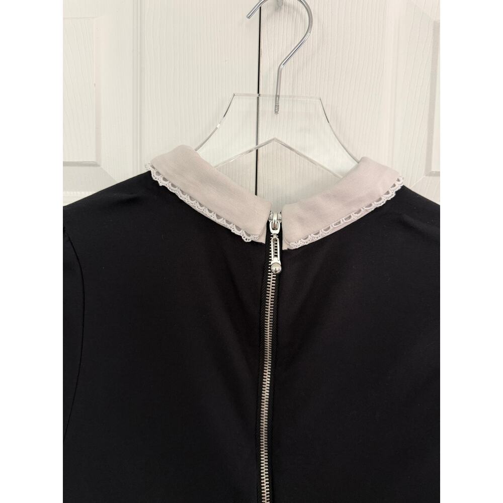 ModCloth Scholastic Classic Collared Mini Dress Black White Academia Preppy Chic - Picture 9 of 9